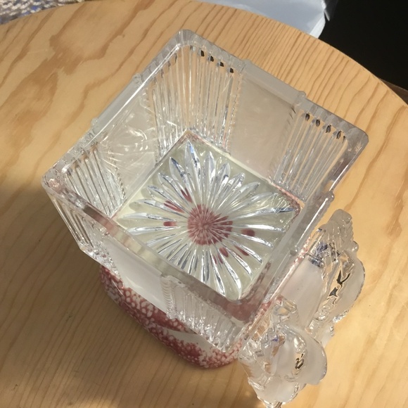 Vintage Clear Lead Crystal Present Trinket Box with Bow - Picture 4 of 10